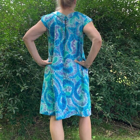 Vtg 60s Mildred’s of Hawaii blue/green dress - Picture 2 of 10